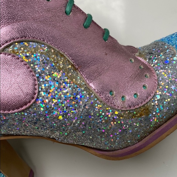 John Fluevog Pink and Blue Glitter Heels - Picture 10 of 16